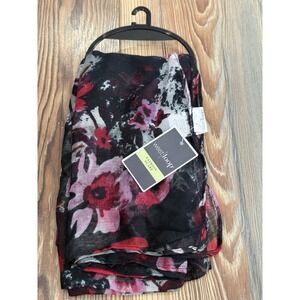 NWT West Loop Black Floral Jacquard Scarf